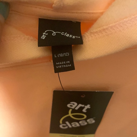 Juniors Art Class Hooded Crop Top Sweatshirt Long Sleeves Large Pullover Hoodie - Picture 3 of 6